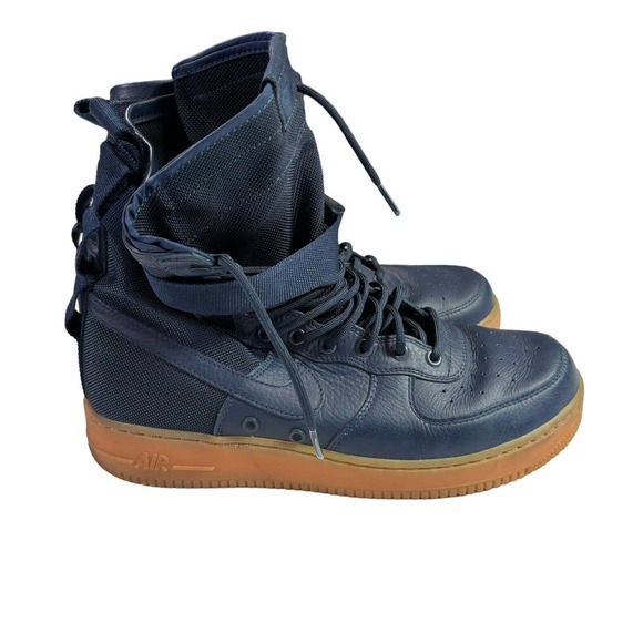 Nike Men's Air Force 1 SF High Size 10.5 Midnight Navy Gum Bottom 864024-400 - Picture 5 of 7